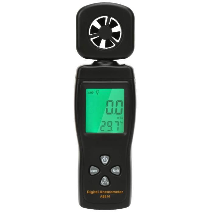 Anémomètre Portable WapoRich RQ-818 - Mesure Vitesse Vent Et Température - Pour Surf, Pêche, Drones - LCD