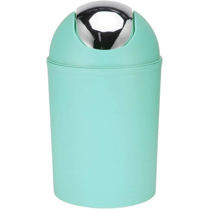 Mini Poubelle Avec Couvercle - Pour Bureau, Chambre D'enfant, Salle De Bain (noire, 11x9x9 Cm)