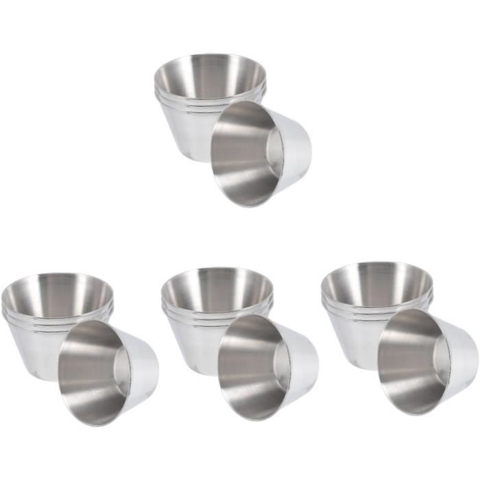 Lot De 6 Bols à Sauce En Inox - 5.5x5.5x3 Cm, Réutilisables | Pour Condiments, Apéritif, Restauration
