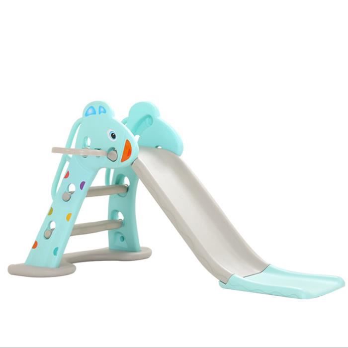 Toboggan Bébé Enfant Glisse de Jardin Intérieur Extérieur Pliable (Bleu