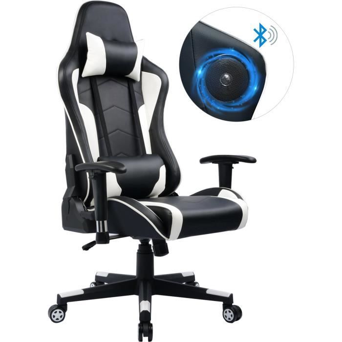 Chaise De Jeu GTPlayer Ergonomique - Avec Support Lombaire Massage, Repose-pieds, Appuie-tête, Tissu Vert