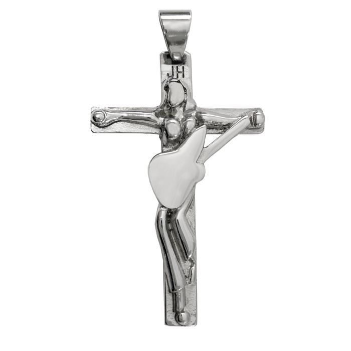 Bijou Johnny Hallyday Argent Pendentif Johnny Hallyday Croix Et Guitare - 6x4 Cm, Couleur Argent - Original Neuf Avec étiquettes Boutique Officiel