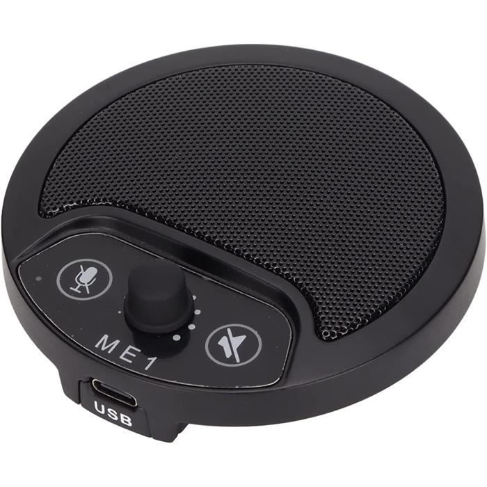Microphone USB De Conférence Omnidirectionnel - Captation 360°, Bouton Muet - Plug & Play Pour Visio, Jeux, Chat - Design Bureau Compact