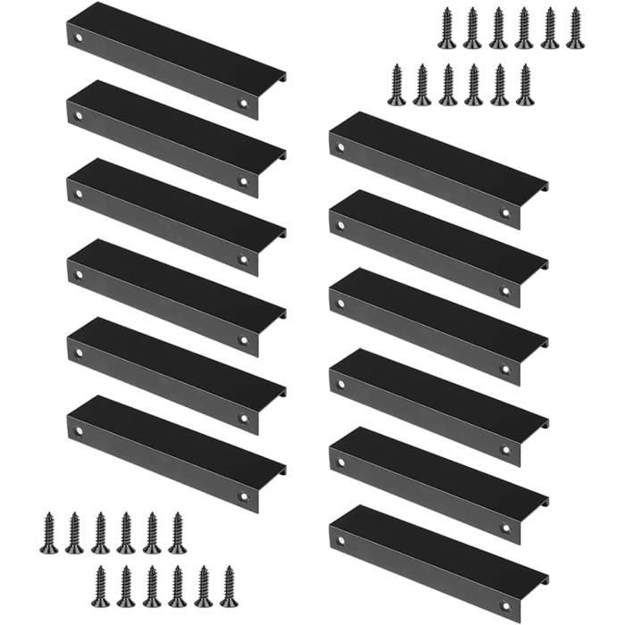 Poignées De Porte Invisible Pour Armoire/Tiroir - Acier Inox 304, Nickel Satiné, 90x18 Mm