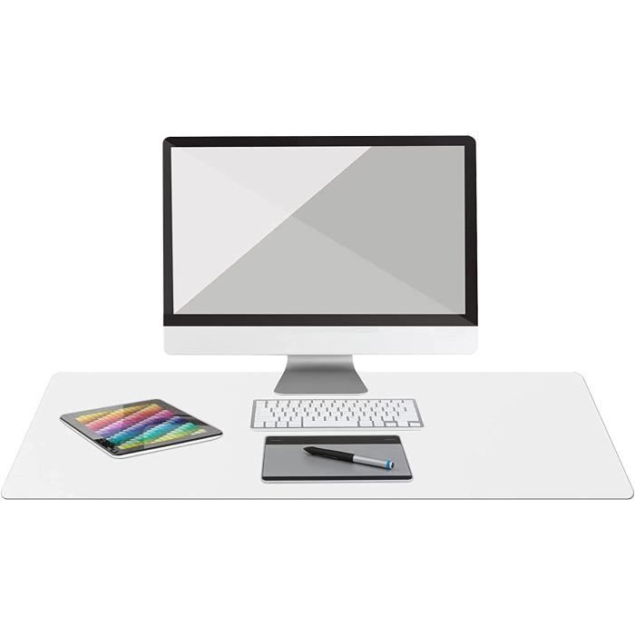 Tapis De Souris Bureau En Cuir PU Double Face - 90x40cm Antidérapant Pour Gaming Et Travail