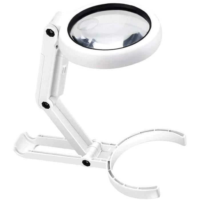 AJWLoupe Eclairante 8 LEDs avec Grossissements X8 et X5 Loupe de