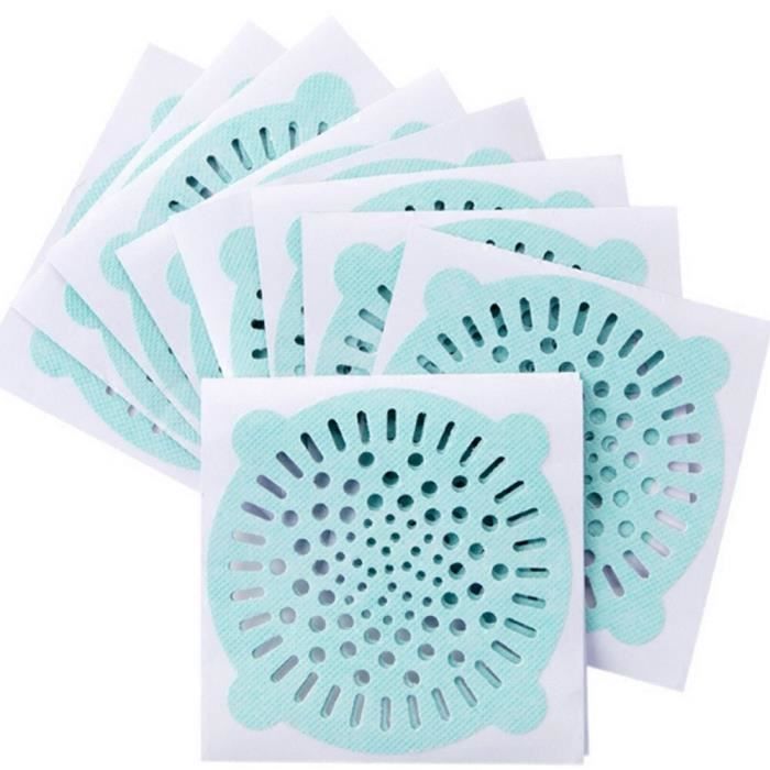 Kit Anti-cheveux Douche - 10m Filtre Autocollant + 10 Pièces Carrées/rondes - Protection Canalisation