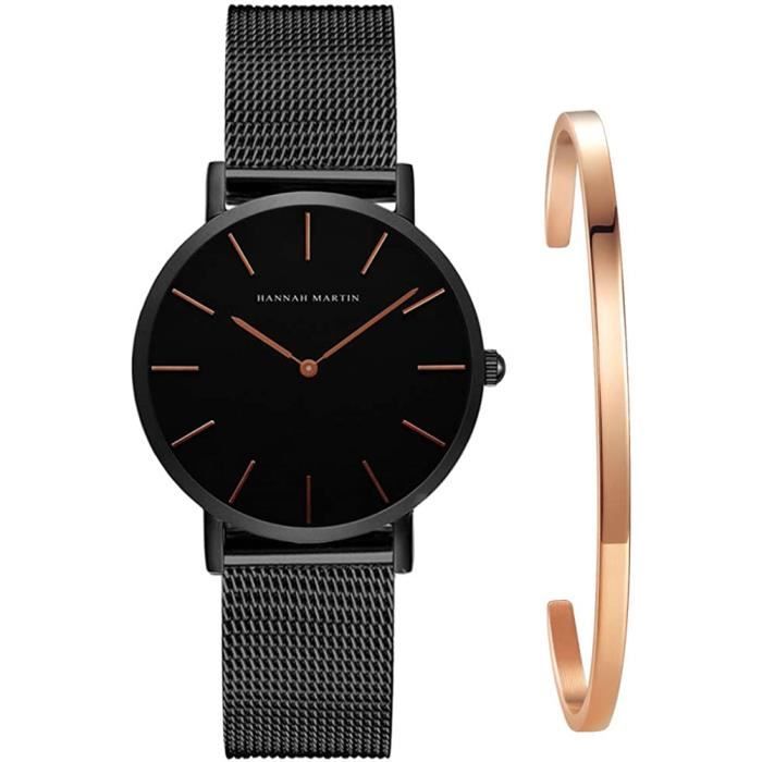 Montre quartz étanche avec bracelet en acier