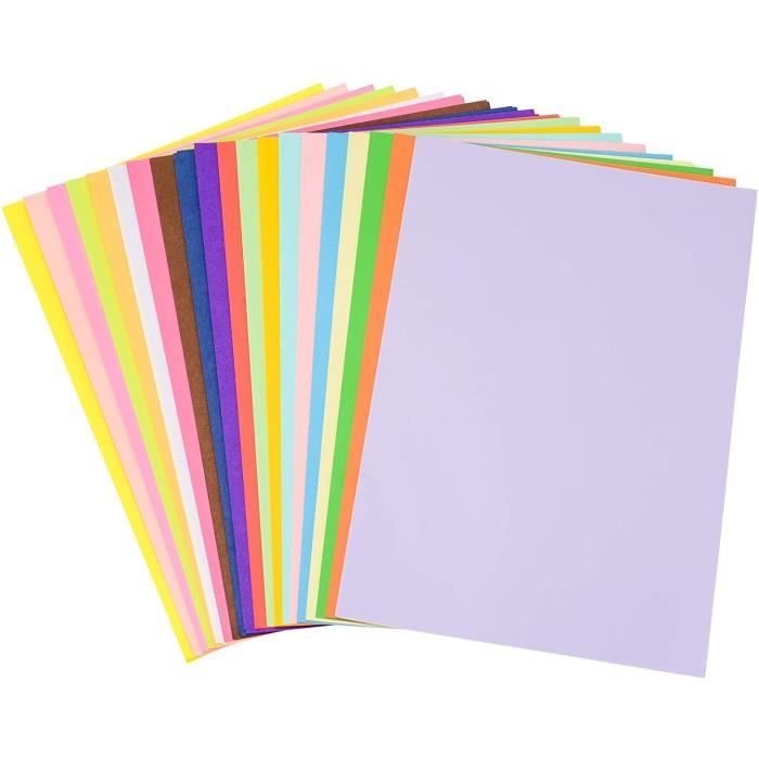 100 feuilles Papier à dessin A4 130g 25 couleurs assorties : Chez  Rentreediscount Fournitures scolaires