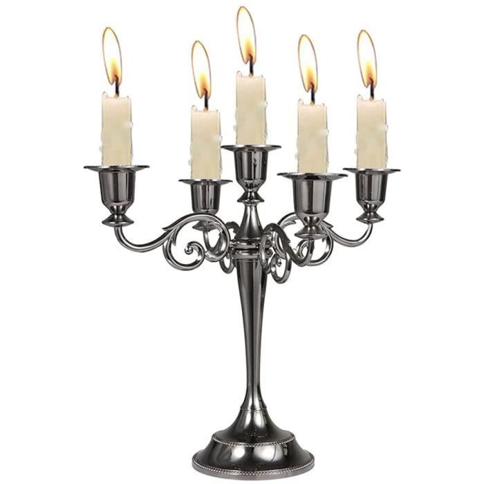 34cm support de bougie de mariage de table décoration de chandelier noir 24/29 Bougeoir 3 pièces-bougeoirs en métal pour dîner aux chandelles