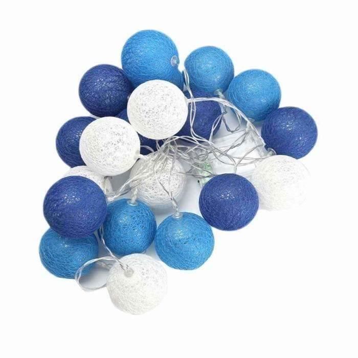 Guirlande Lumineuse Bebe Veilleuse 3m leds Boule De Coton Blanc Et Bleu Fonce L011d3 Achat Vente Guirlande Lumineuse Bebe Veil Cdiscount