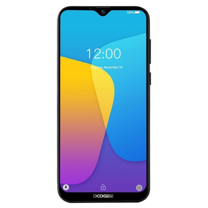 Achat T&eacute;l&eacute;phone portable DOOGEE X90 Téléphone portable 6.1 pouces 19: 9 Écran Waterdrop LTPS Smartphone Quad Core CPU 1 Go de RAM + Noir Version européenne pas cher