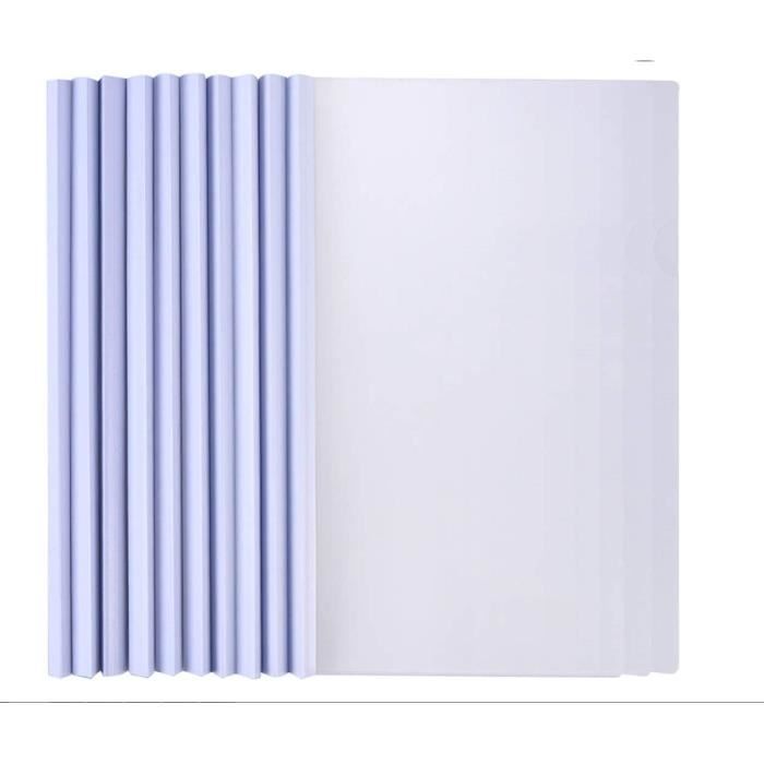 10 Feuilles A4 Dossier De Fichiers, Plastique Chemise De Couvertures De Rapports, A4 Reliure Presentation Dossier Avec Barre Coulissante Pour Accueil Ecole Bureau Documents Organisateur B