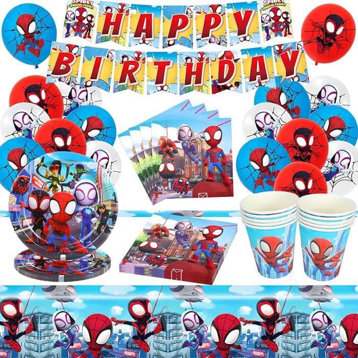 Guboom Vaisselle Fête Anniversaire Spiderman Décoration Thème D enfants Set Fêtes Supplies Ballons