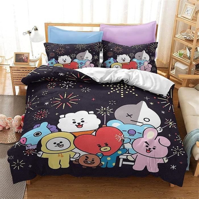 Parure De Lit Kpop Demons – Housse De Couette Et Taies Microfibre Douce, Design Tendance Pour Chambre