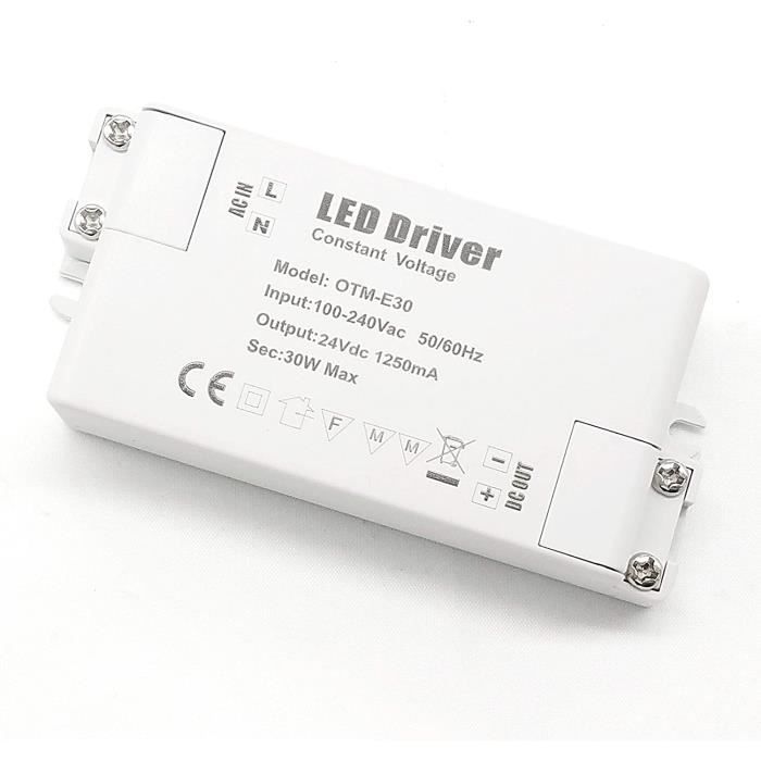 Transformateur LED 31V 6W IP44 - Alimentation Basse Tension Pour Guirlande Lumineuse Noël - Étanche