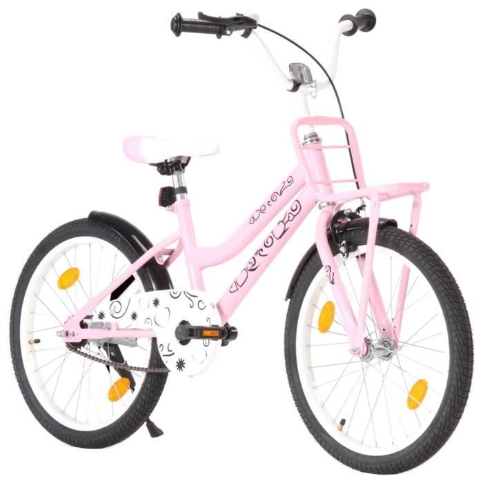 BONNE - Vélo enfant avec porte-bagages avant 20 pouces Rose et noir ...