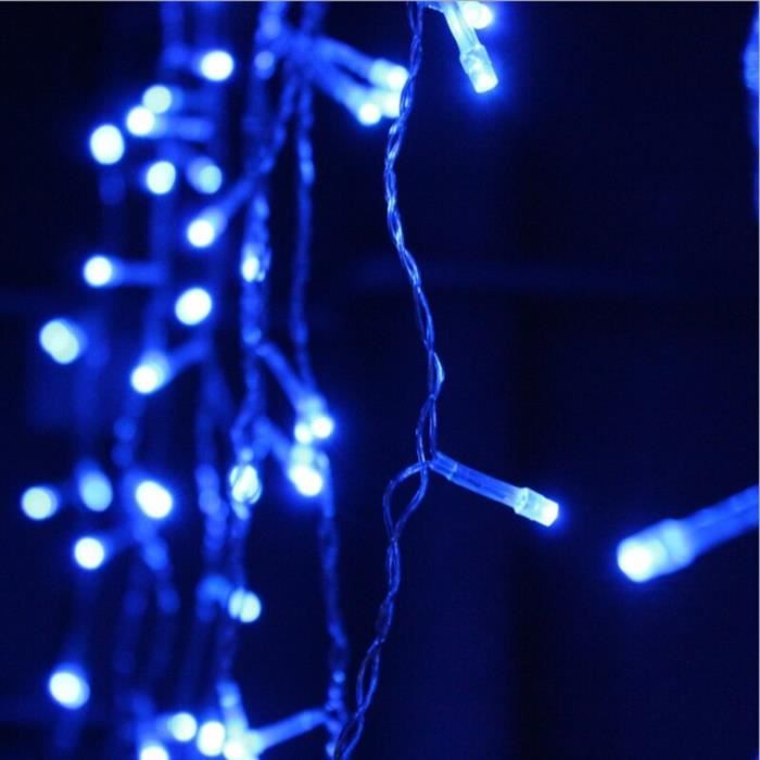 220V EU Bleu Guirlande rideau de fenêtre à lumière LED, rideau de