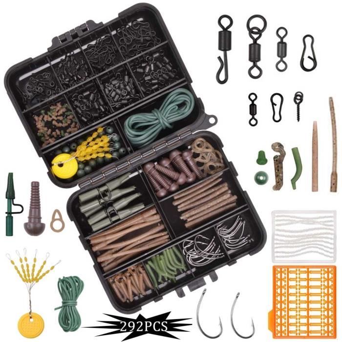 Outils de pêche,Kit d'accessoires de pêche à la carpe,matériel Anti  emmêlement,clips de plomb,outil de connecteur pivotant,mat - Cdiscount Sport
