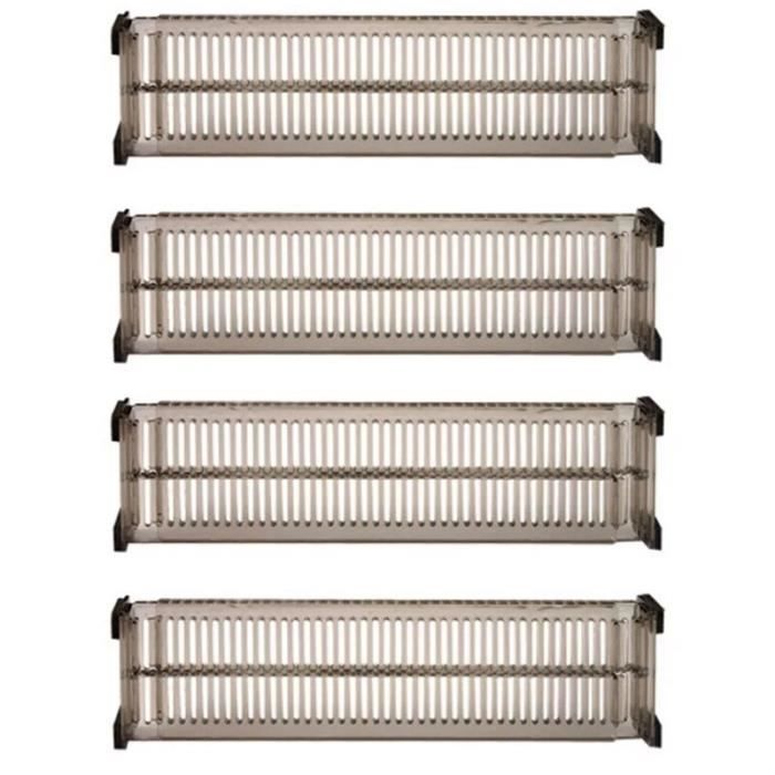xtemtoamz Lot de 4 séparateurs de tiroirs, réglables, séparateurs de tiroirs, pour commode, chambre à coucher, armoire, cuisine, 27,5 à 52 cm