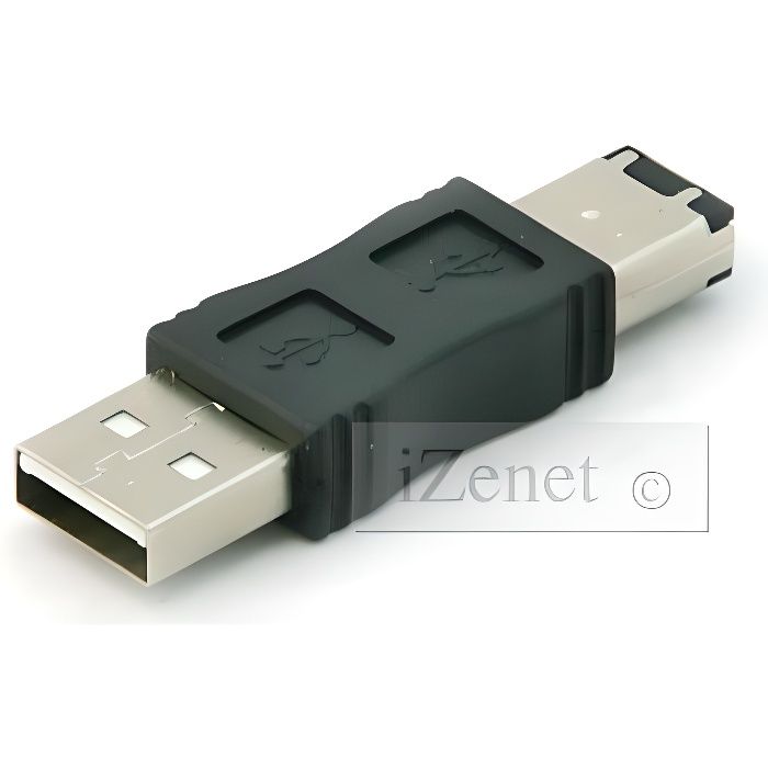 Adaptateur Connectique USB A Mâle 1394 Firewire 6 Pin - Cdiscount  Informatique