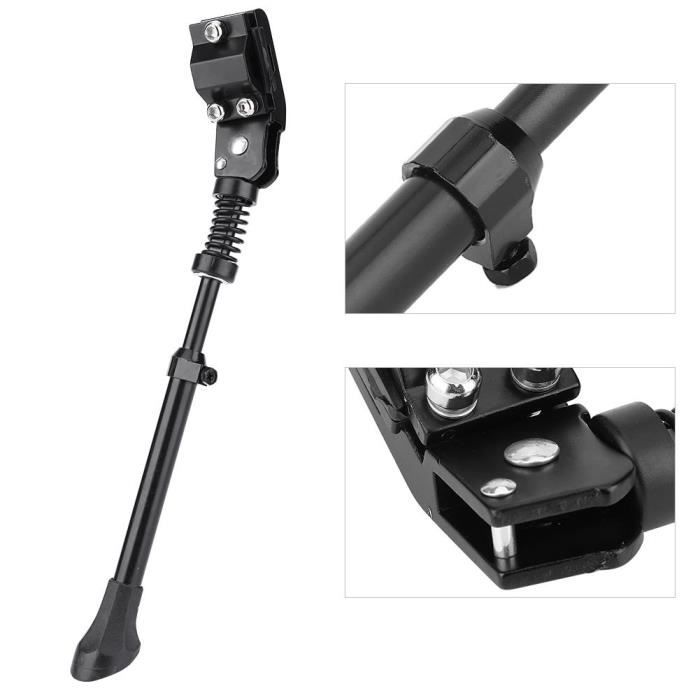 Béquille De Vélo Réglable - Alliage Aluminium - Pour Roues 24 à 29 Pouces - Noire