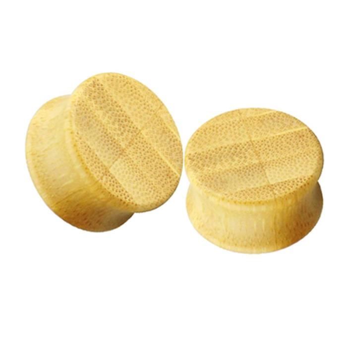 2 Paires De Bouchons D'oreille En Bois à Double évasement 10 Mm - Tunnels Pour Piercing, Bijoux Brancards