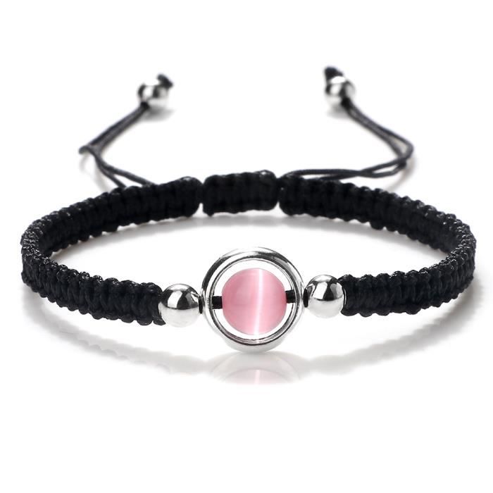 Porte-bonheur Chinois Avec Tête De Chat Et Perles Strass - Cordelette Rouge, Neuf
