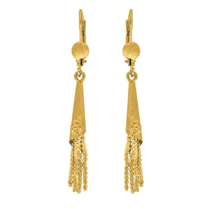 Boucle D Oreille Pendante Or 18 Carats