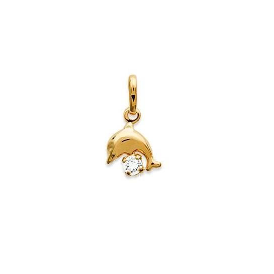 Pendentif Plaqué Or 18 Carats Et Zircon - Chaîne En Option