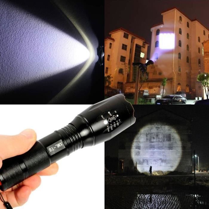 Zoom 18650 Ultrafire Lampe Torche 2000 Lumens LED CREE XM-L T6 étanche 5 Modes