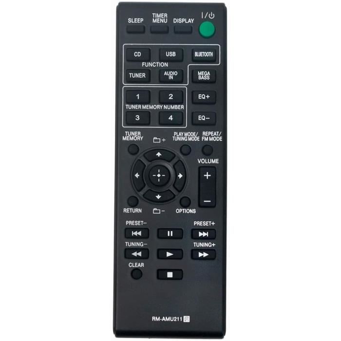 Télécommande Rm-Amu211 Pour Chaîne Hi-Fi Sony Mhc-Ecl77Bt Ss-Wg919Ip ...