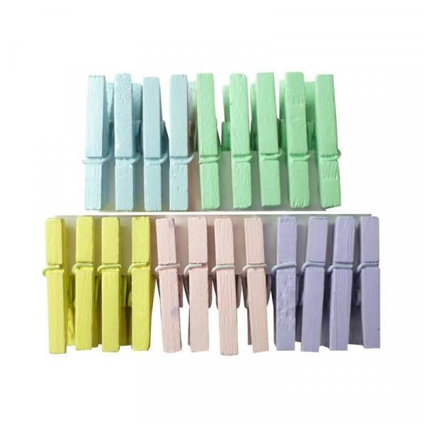 Sachet 50 mini pinces à linge 2,5 cm couleurs assorties