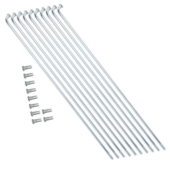 Rayons Vélo RiToEasysports 13G - Lot De 10 En Acier Inoxydable 2.2mm, Longueur 190mm Avec écrous