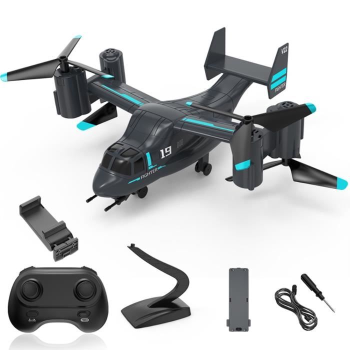 Drfeify avion RC Drone avion avec caméra HD 1080P, Mode 2 en 1, quadricoptère RC