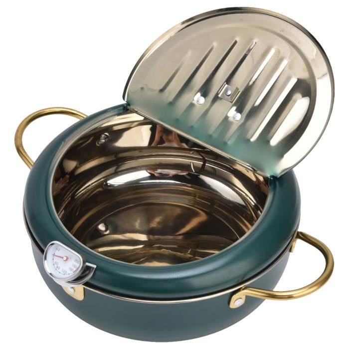 Friteuse En Acier Inox 304 Avec Thermomètre - Marmite Tempura Contrôlable - Pour Friture Saine