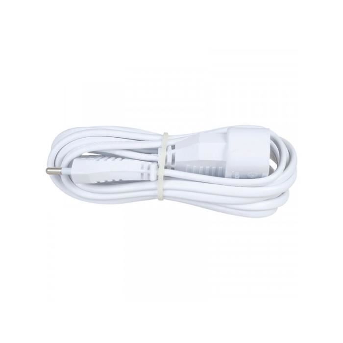 Rallonge électrique ZENITECH 5m - 2x0.75mm² - Blanc - Cdiscount Bricolage