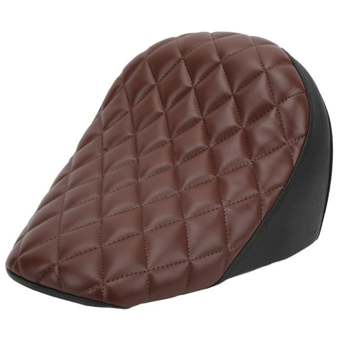 Selle Moto Plate Universelle Style Café Racer – Cuir PU Imperméable, Couleur Marron, Avec Supports De Montage – Pour Honda, Yamaha, Suzuki, Etc.