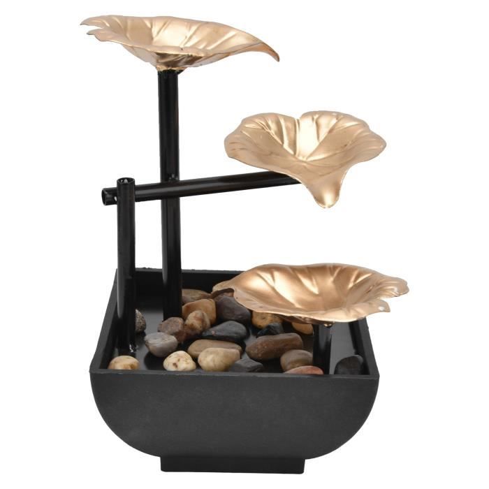 Arti Casa Fontaine De Table Fleur De Lotus – Lumière LED, Galets Inclus, Fontaine Intérieure Relaxante 11,5 × 17 Cm