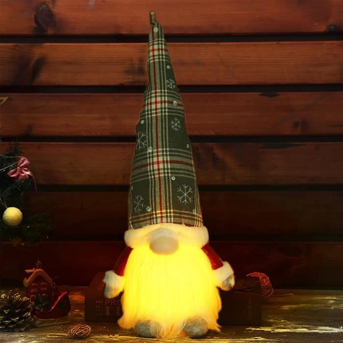 2 Gnomes De Noël Godeufe 19cm Rouge - Décoration Peluche Elfe Scandinave