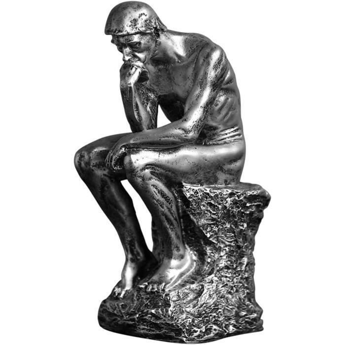 NNXHWY Statue De Lecture De Penseur, Figurine Assise En Résine, Statue Assise En Résine, Ornement D'art Abstrait Pour La Décoration D'armoire De Salon(Noir