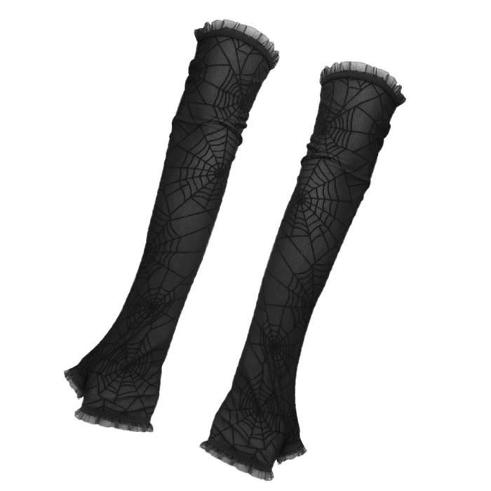 Gants Longs Sans Doigts à Paillettes Et Franges - Longueur 42,5 Cm - Pour Soirée, Opéra, Club - Taille Unique - 6