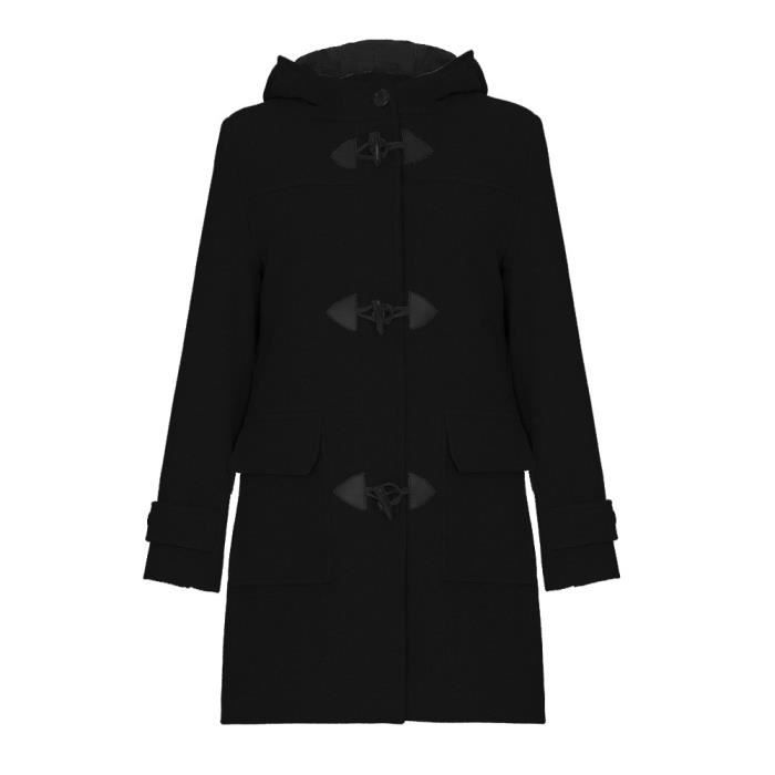 manteau noir femme a capuche