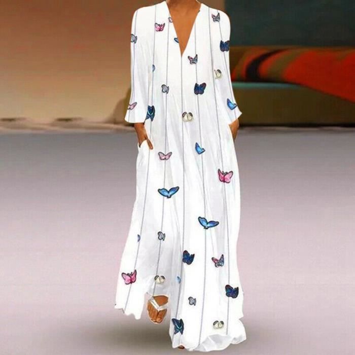 Robe longue papillon Clearance