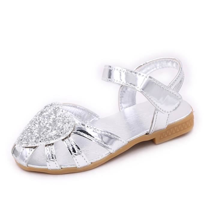 La Senorita Chaussures Elsa Frozen – Argent Pailleté Avec Cœur – Pour Filles – Pointure Spéciale