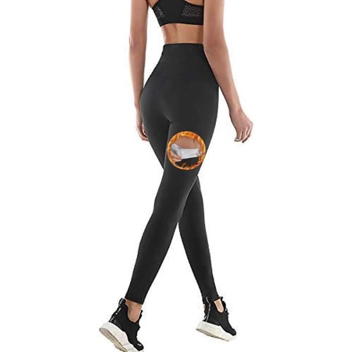 Pantalon de Sudation Femmes, Legging de Sport à Taille Haute en  Nano-Matériaux pour Accélérer Transpiration, Obtenir Ventre Plat Noir -  Cdiscount Sport