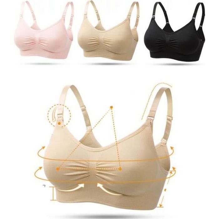 Lot de 3 Soutien-Gorge de Maternité Brassière Sans Couture pour Rose LH0507NY191