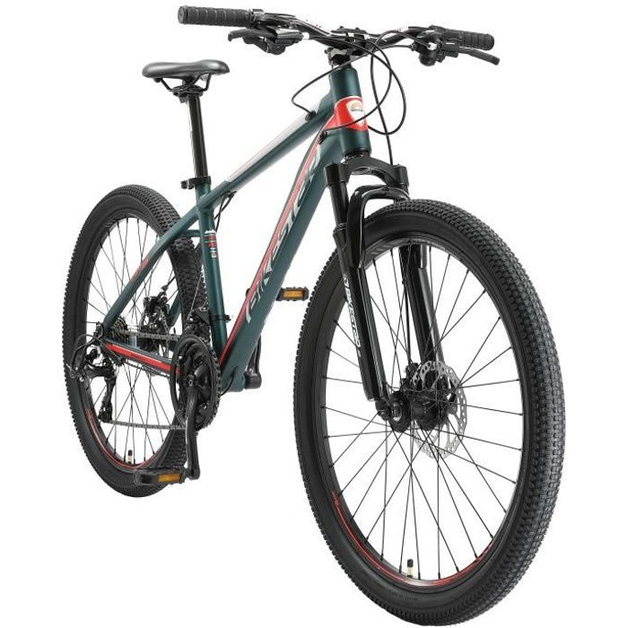 BIKESTAR | VTT | 26 Pouces | 21 vitesses Shimano avec frein à disque Hardtail | Vert Rouge