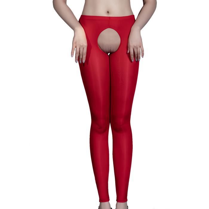 Collant Porte-jarretelle Ouvert Entrejambe Pour Femme - Nylon/élasthanne - Taille Unique (tour De Taille 60-76 Cm)
