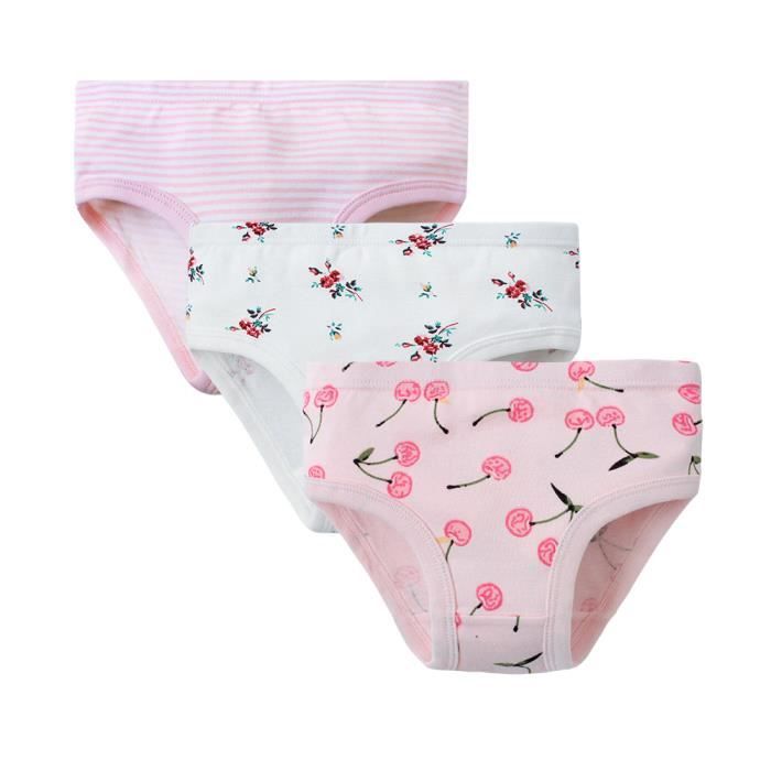 Culotte fille rose 100% coton 2/3 ans TEX : le lot de 4 culottes à